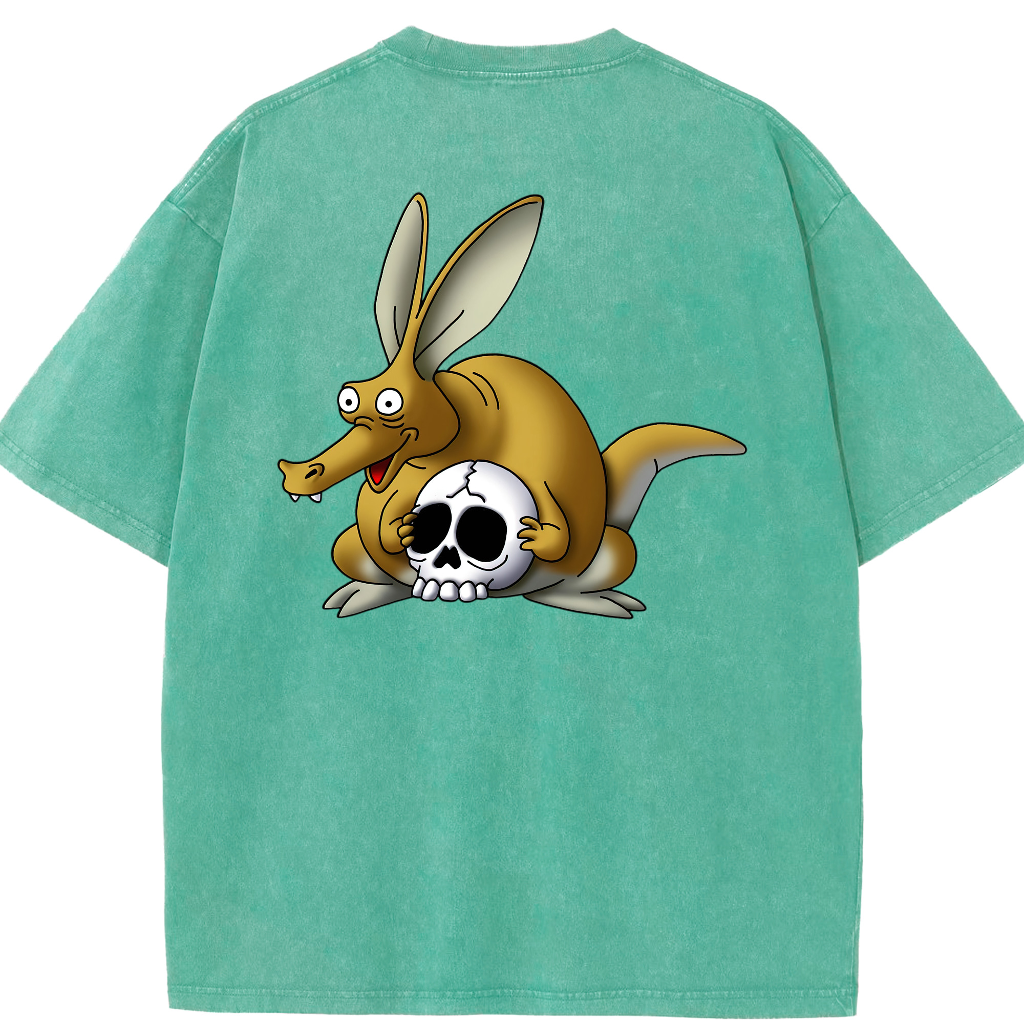 （画像用） ドラゴンクエスト Doragon Kuesuto Dragon Quest 綿100% ヴィンテージ風 半袖Tシャツ（背面プリント）